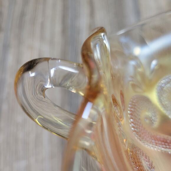 Antique Dugan Question Marks Marigold Carnival Bon Bon Dish 2 Handled - Picture 4 of 4